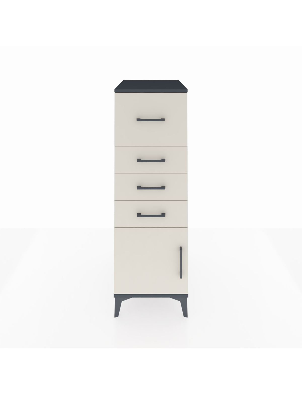 Kronos Dolap 4 Çekmeceli Tek Kapaklı 44x59x134 Antrasit-Aytaşı