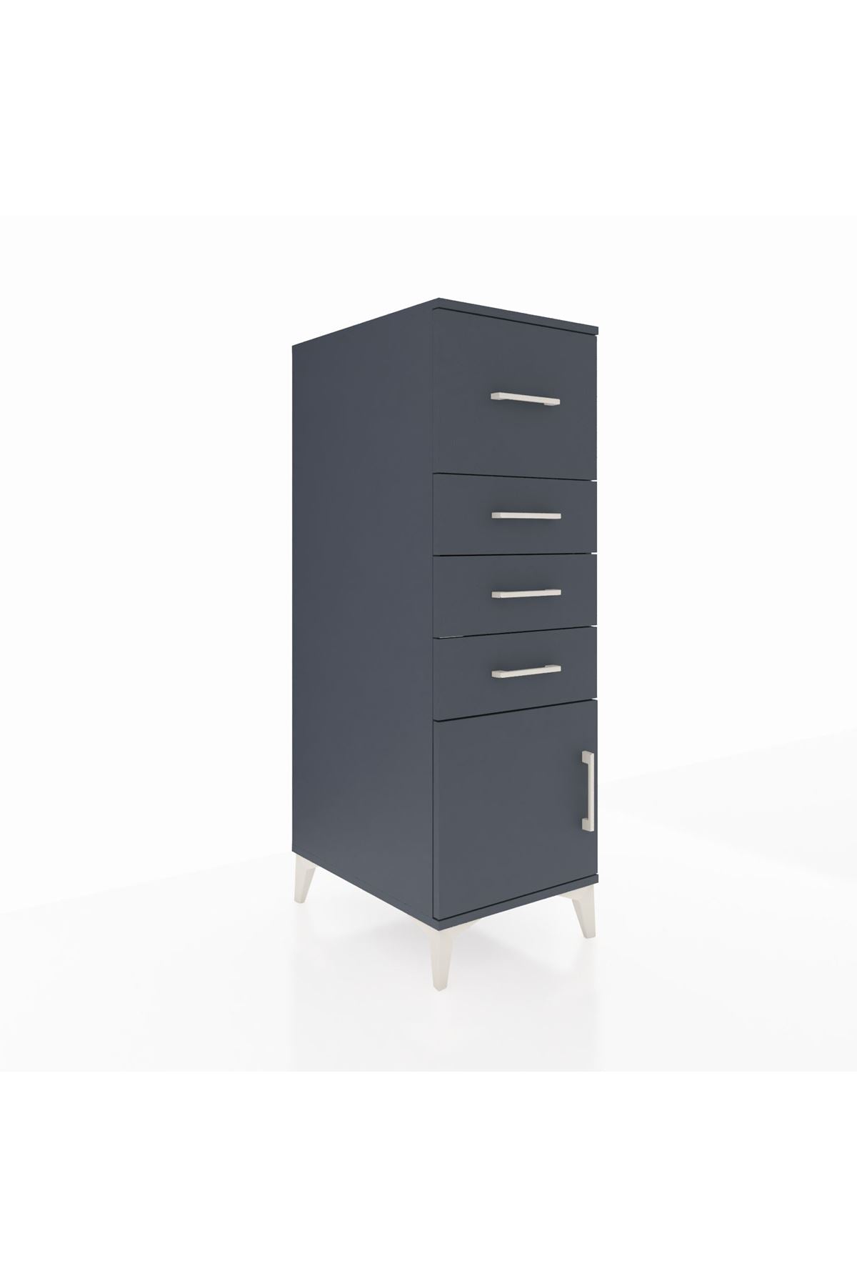 Kronos Dolap 4 Çekmeceli Tek Kapaklı 44x59x134 Antrasit-Antrasit