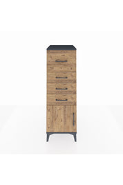 Kronos Dolap 4 Çekmeceli Tek Kapaklı 44x59x134 Antrasit-Çam