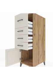 Kronos Dolap 4 Çekmeceli Tek Kapaklı 44x59x134 Çam-Aytaşı