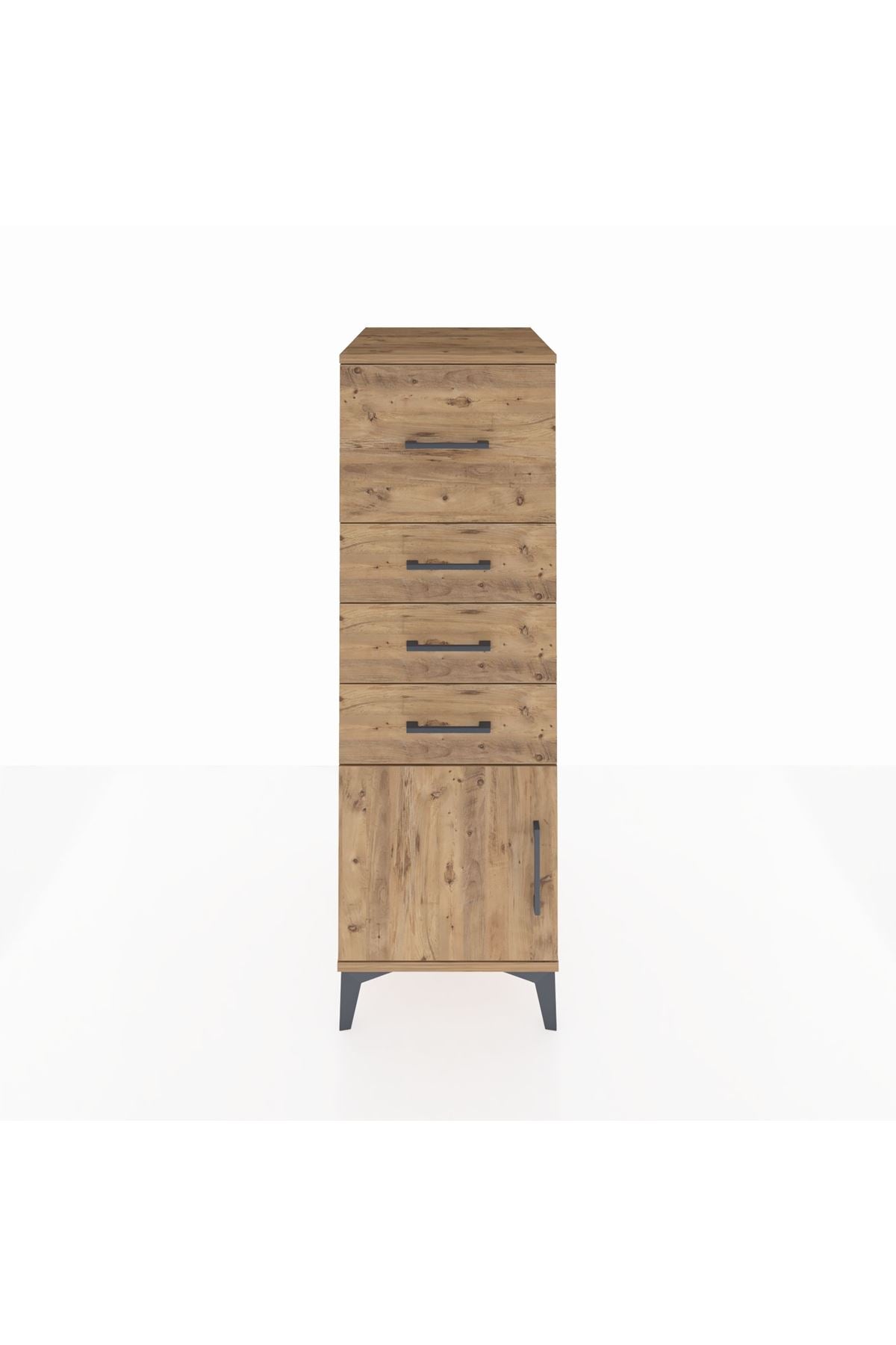 Kronos Dolap 4 Çekmeceli Tek Kapaklı 44x59x134 Çam-Çam