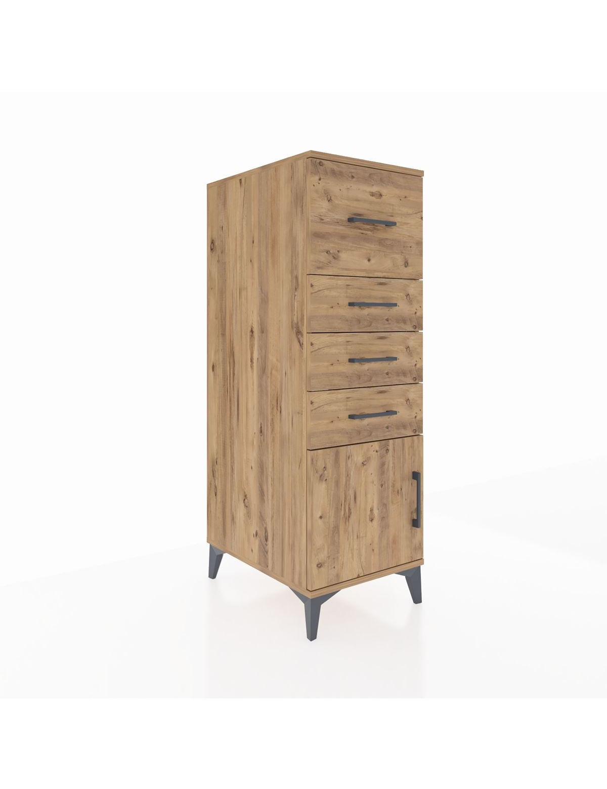 Kronos Dolap 4 Çekmeceli Tek Kapaklı 44x59x134 Çam-Çam