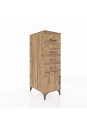 Kronos Dolap 4 Çekmeceli Tek Kapaklı 44x59x134 Çam-Çam