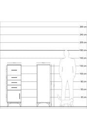 Kronos Dolap 4 Çekmeceli Tek Kapaklı 44x59x134 Çam-Çam
