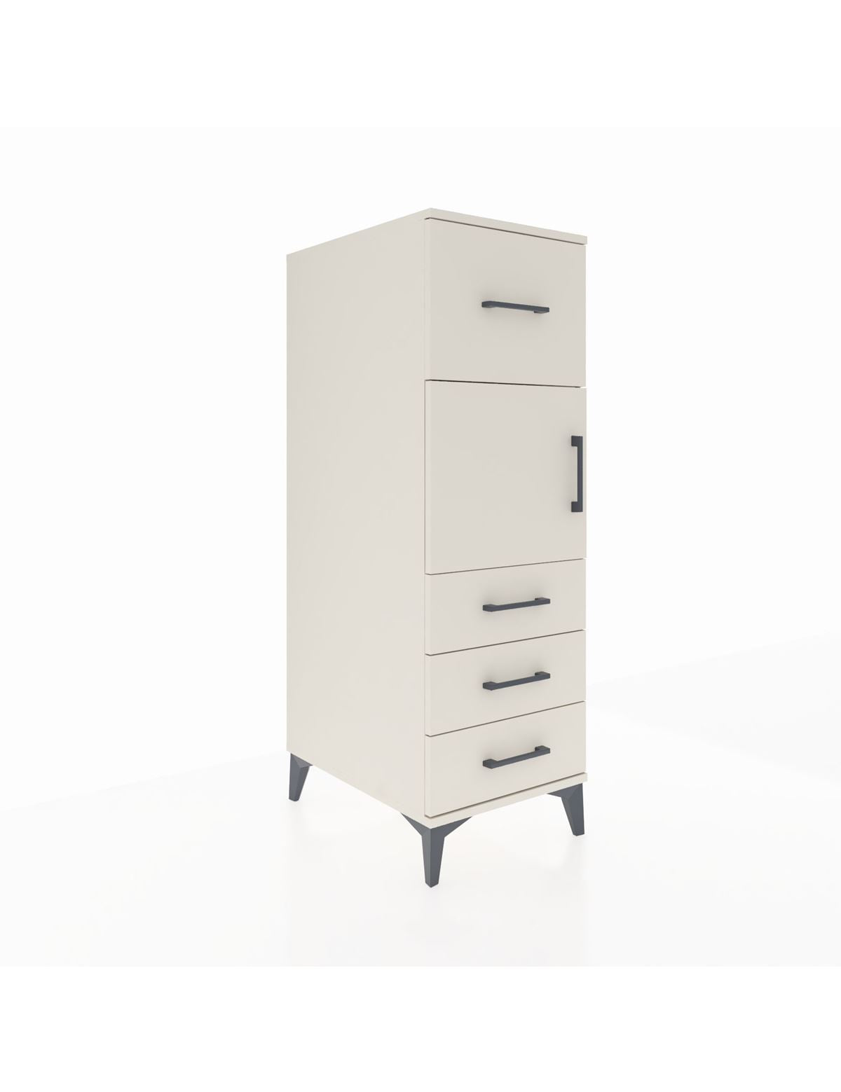 Kronos Dolap Tek Raflı 4 Çekmeceli Tek Kapaklı 44x59x134 Aytaşı-Aytaşı