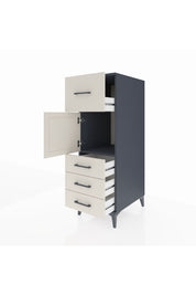 Kronos Dolap Tek Raflı 4 Çekmeceli Tek Kapaklı 44x59x134 Antrasit-Aytaşı