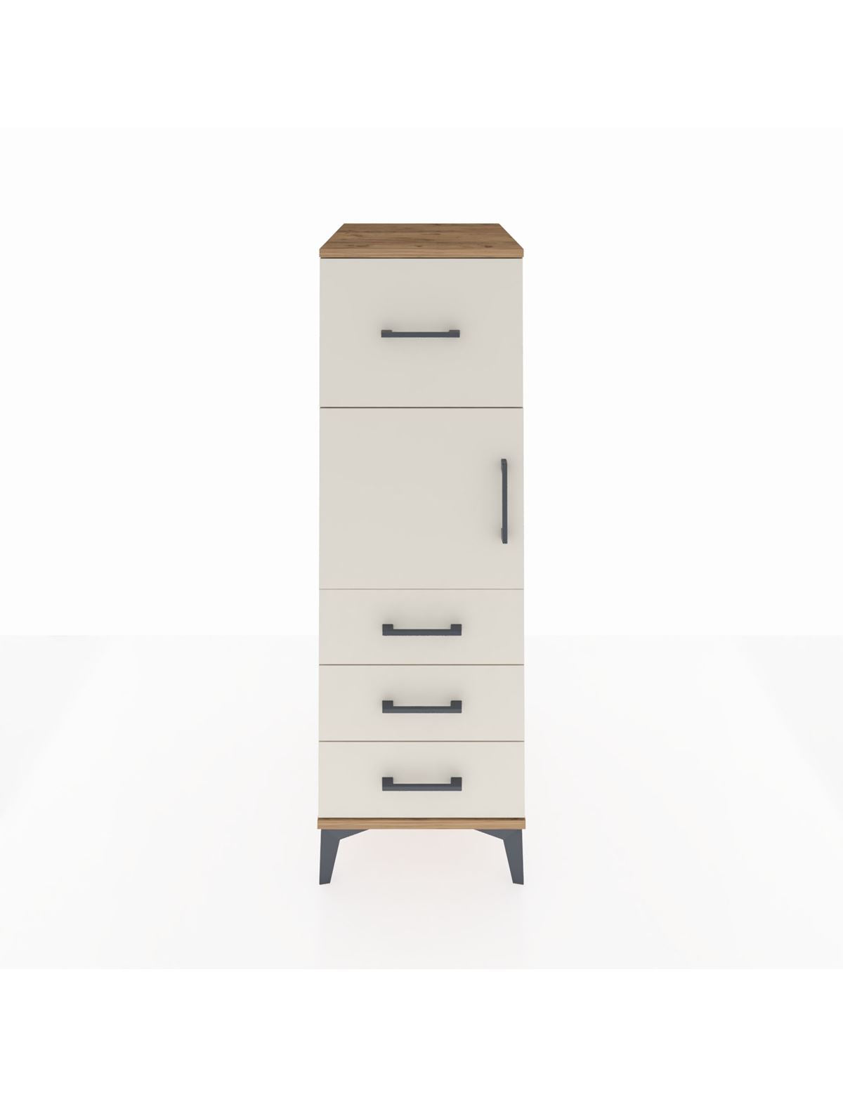 Kronos Dolap Tek Raflı 4 Çekmeceli Tek Kapaklı 44x59x134 Çam-Aytaşı