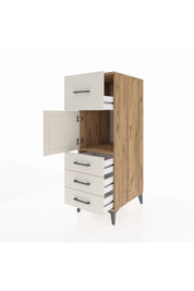 Kronos Dolap Tek Raflı 4 Çekmeceli Tek Kapaklı 44x59x134 Çam-Aytaşı