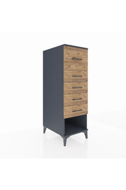 Kronos Dolap 5 Çekmeceli 44x59x134 Antrasit-Çam