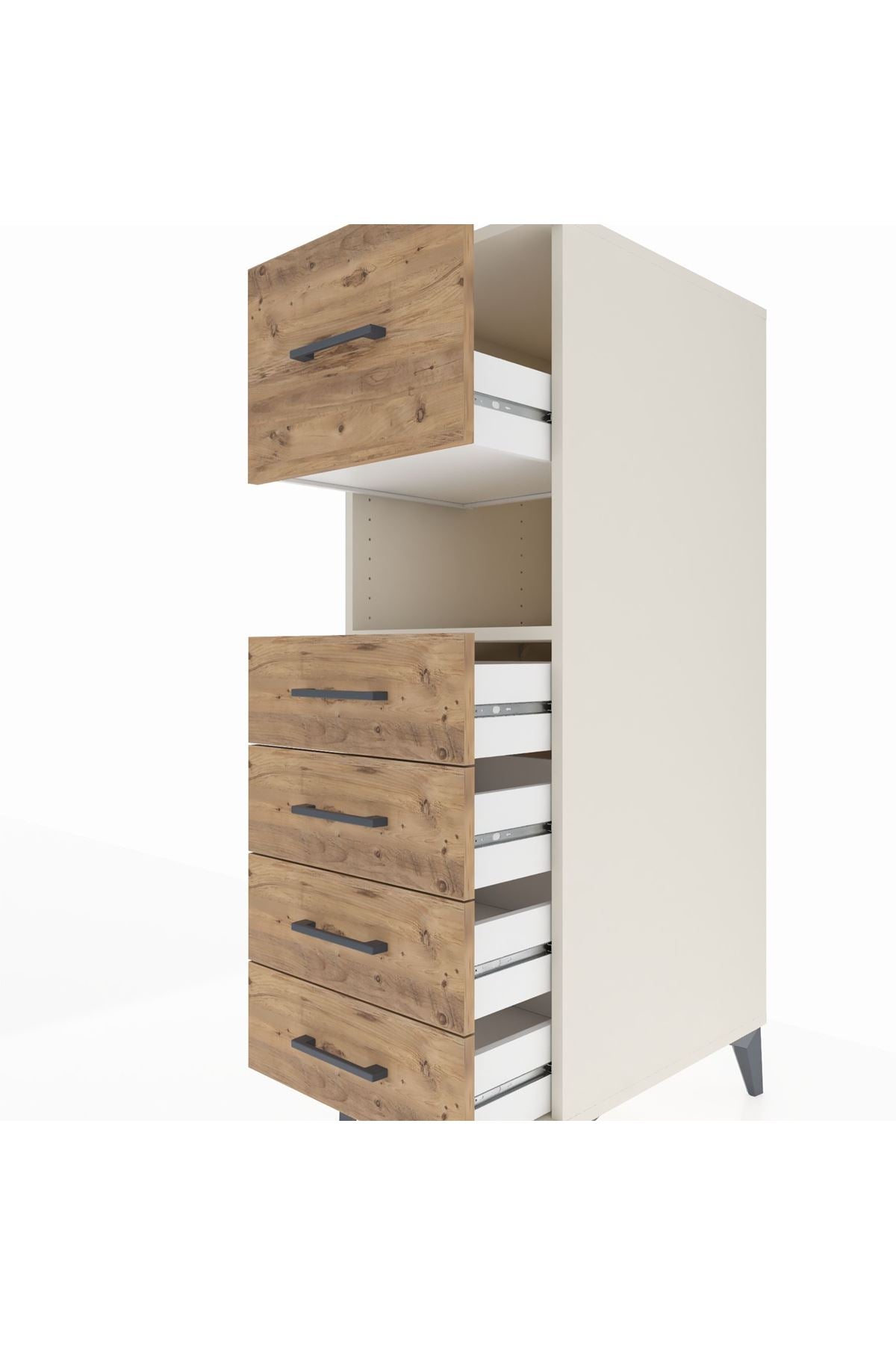 Kronos Dolap Tek Raflı 5 Çekmeceli 44x59x134 Aytaşı-Çam
