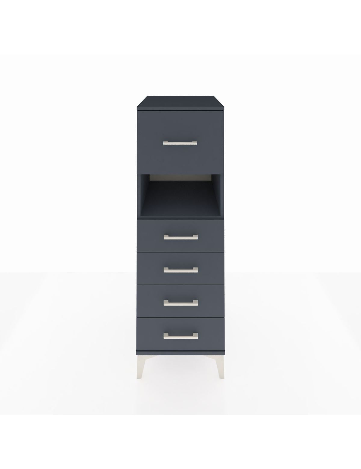 Kronos Dolap Tek Raflı 5 Çekmeceli 44x59x134 Antrasit-Antrasit