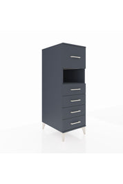 Kronos Dolap Tek Raflı 5 Çekmeceli 44x59x134 Antrasit-Antrasit