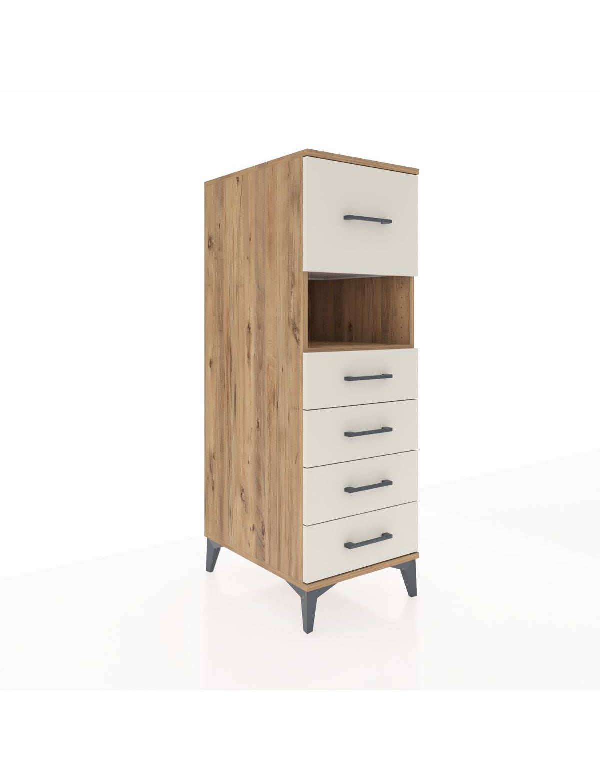 Kronos Dolap Tek Raflı 5 Çekmeceli 44x59x134 Çam-Aytaşı