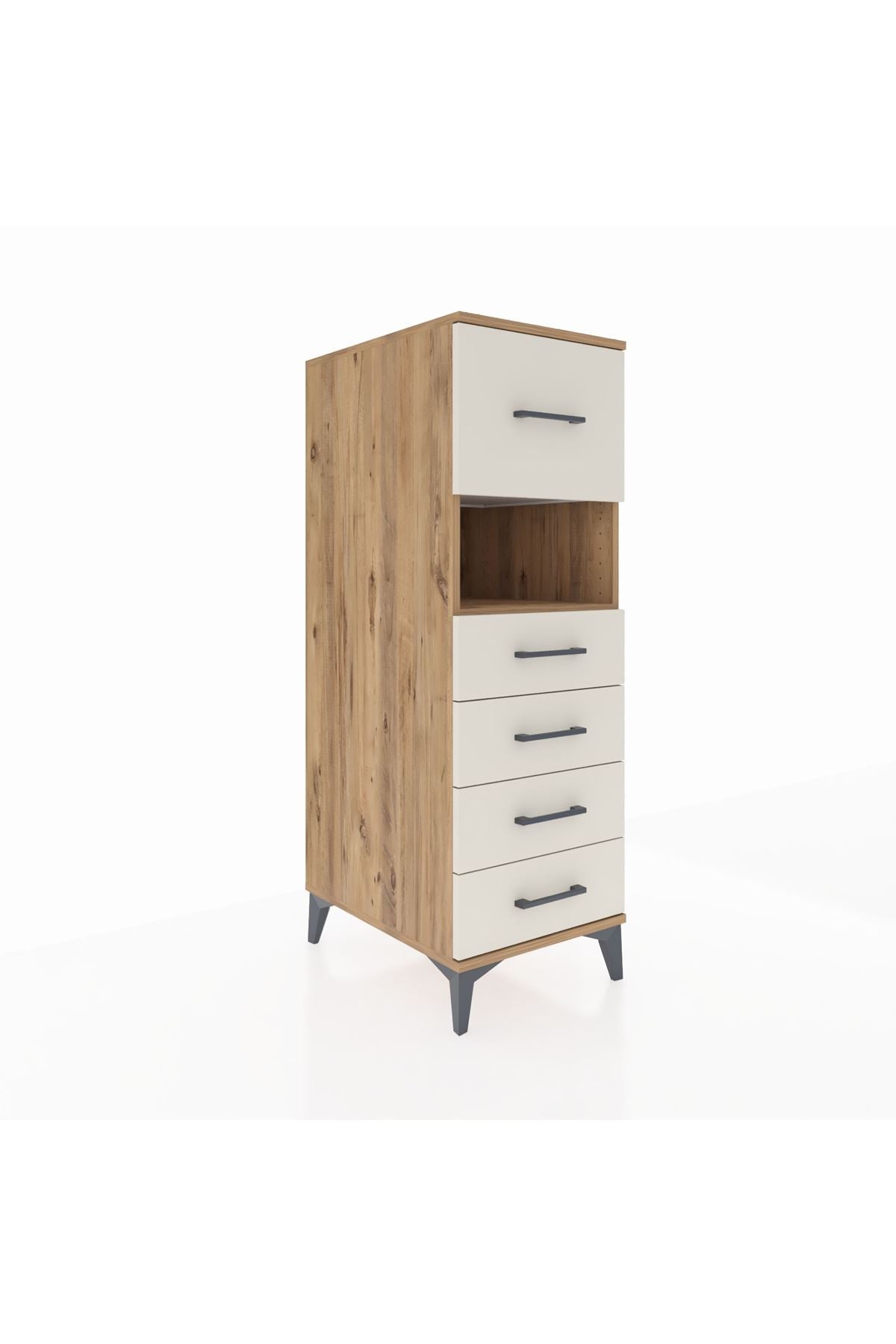 Kronos Dolap Tek Raflı 5 Çekmeceli 44x59x134 Çam-Aytaşı