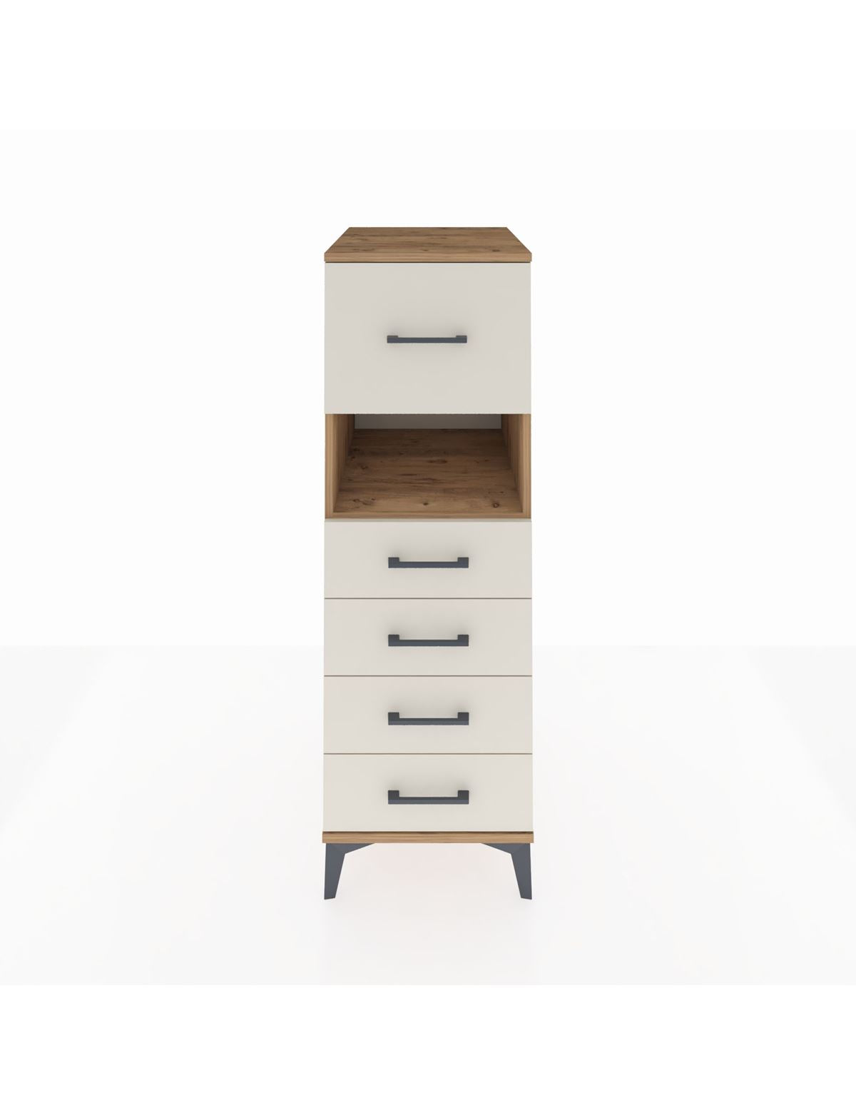 Kronos Dolap Tek Raflı 5 Çekmeceli 44x59x134 Çam-Aytaşı