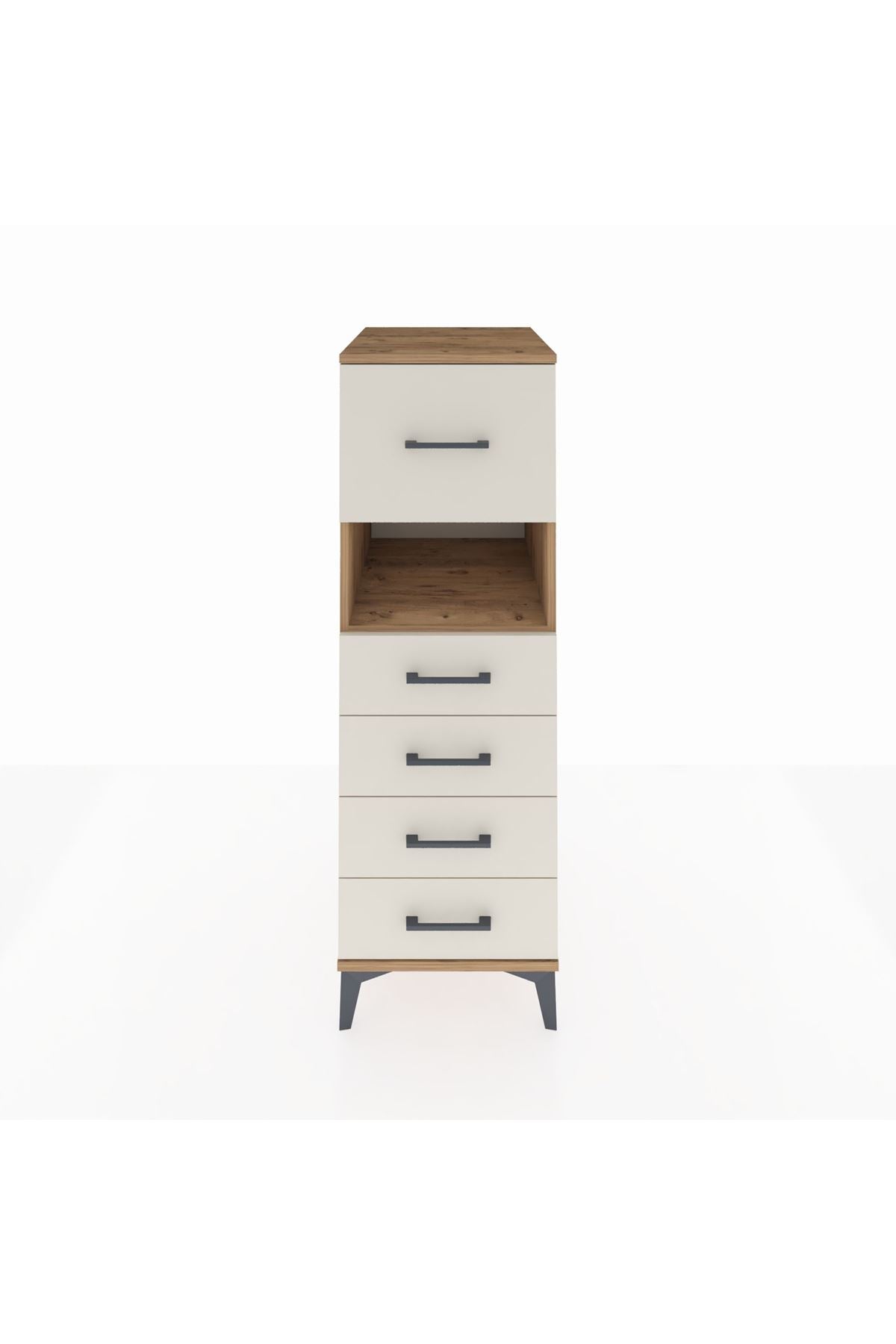 Kronos Dolap Tek Raflı 5 Çekmeceli 44x59x134 Çam-Aytaşı