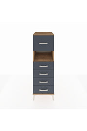 Kronos Dolap Tek Raflı 5 Çekmeceli 44x59x134 Çam-Antrasit