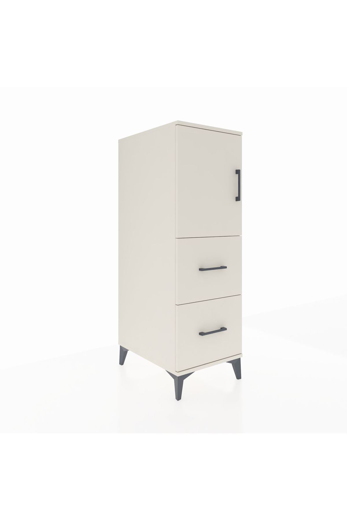 Kronos Dolap Tek Raflı 2 Çekmeceli Tek Kapaklı 44x59x134 Aytaşı-Aytaşı