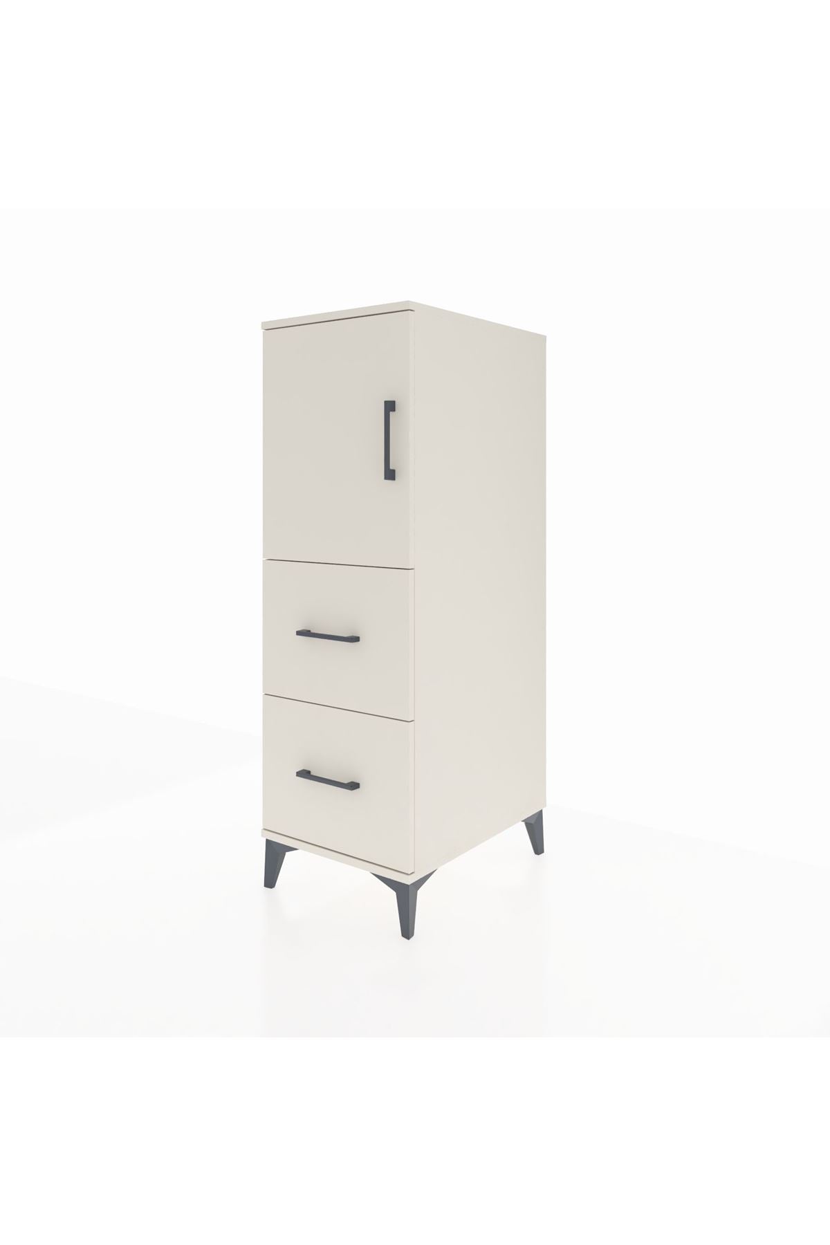 Kronos Dolap Tek Raflı 2 Çekmeceli Tek Kapaklı 44x59x134 - S82M030V1C
