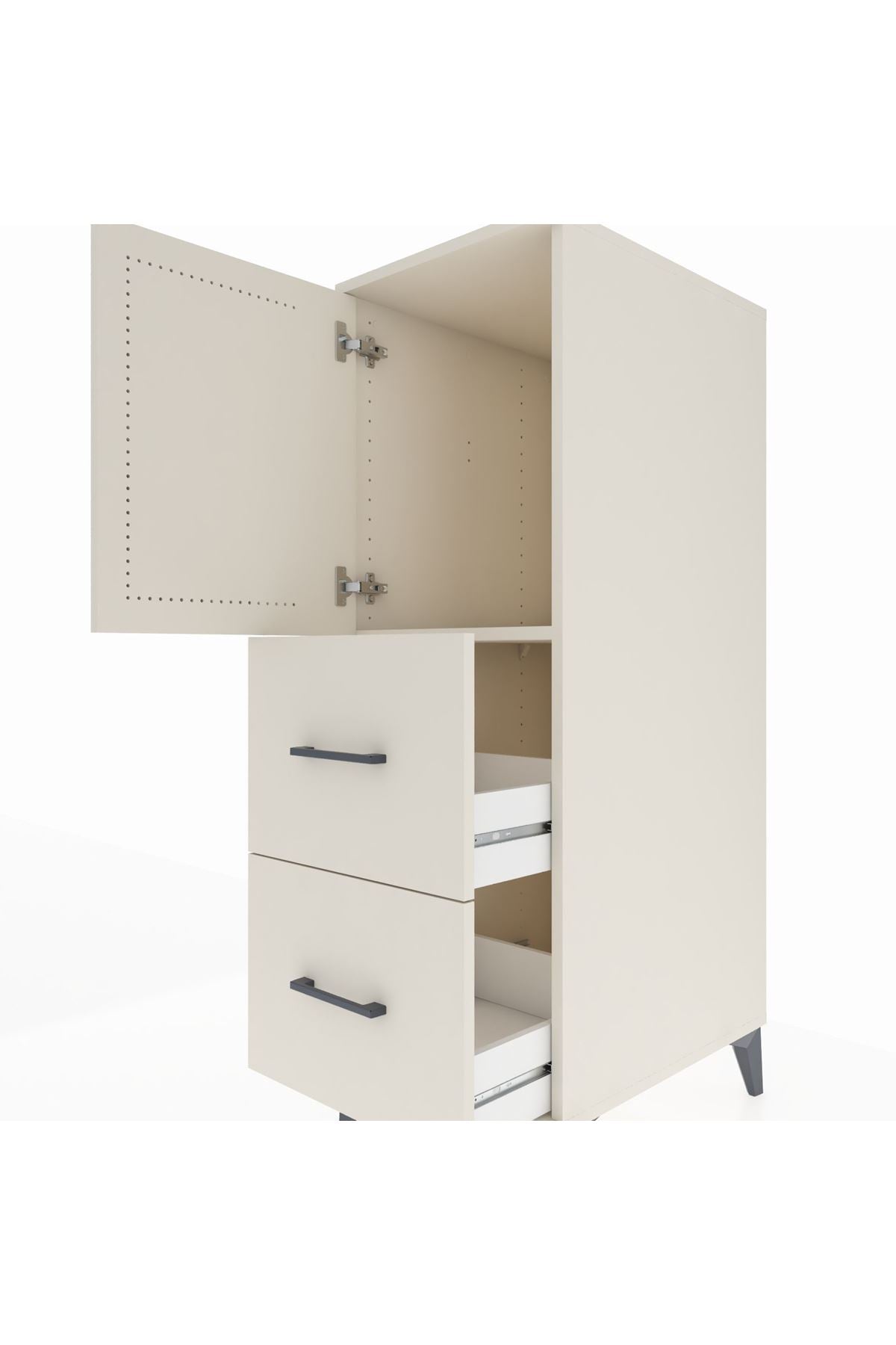 Kronos Dolap Tek Raflı 2 Çekmeceli Tek Kapaklı 44x59x134 Aytaşı-Aytaşı