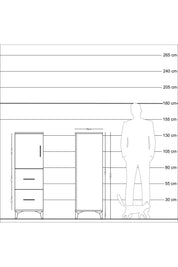 Kronos Dolap Tek Raflı 2 Çekmeceli Tek Kapaklı 44x59x134 Aytaşı-Aytaşı