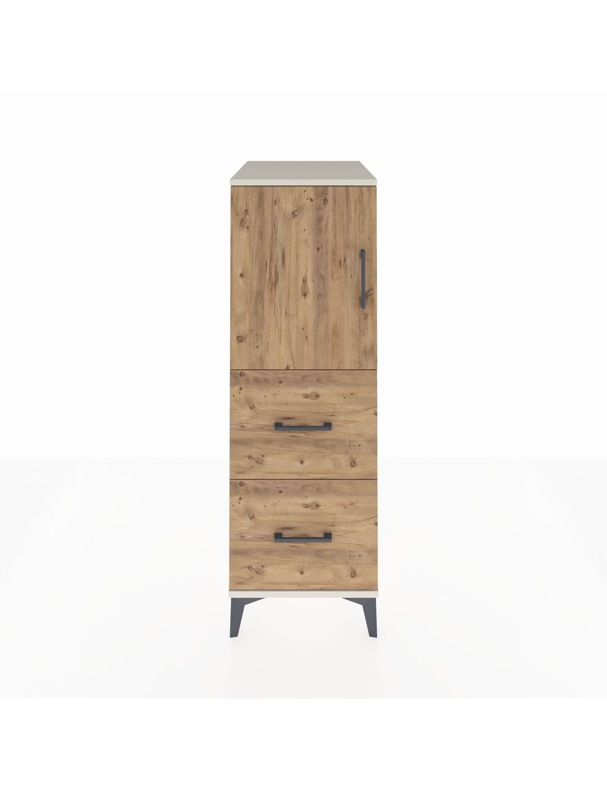 Kronos Dolap Tek Raflı 2 Çekmeceli Tek Kapaklı 44x59x134 Aytaşı-Çam