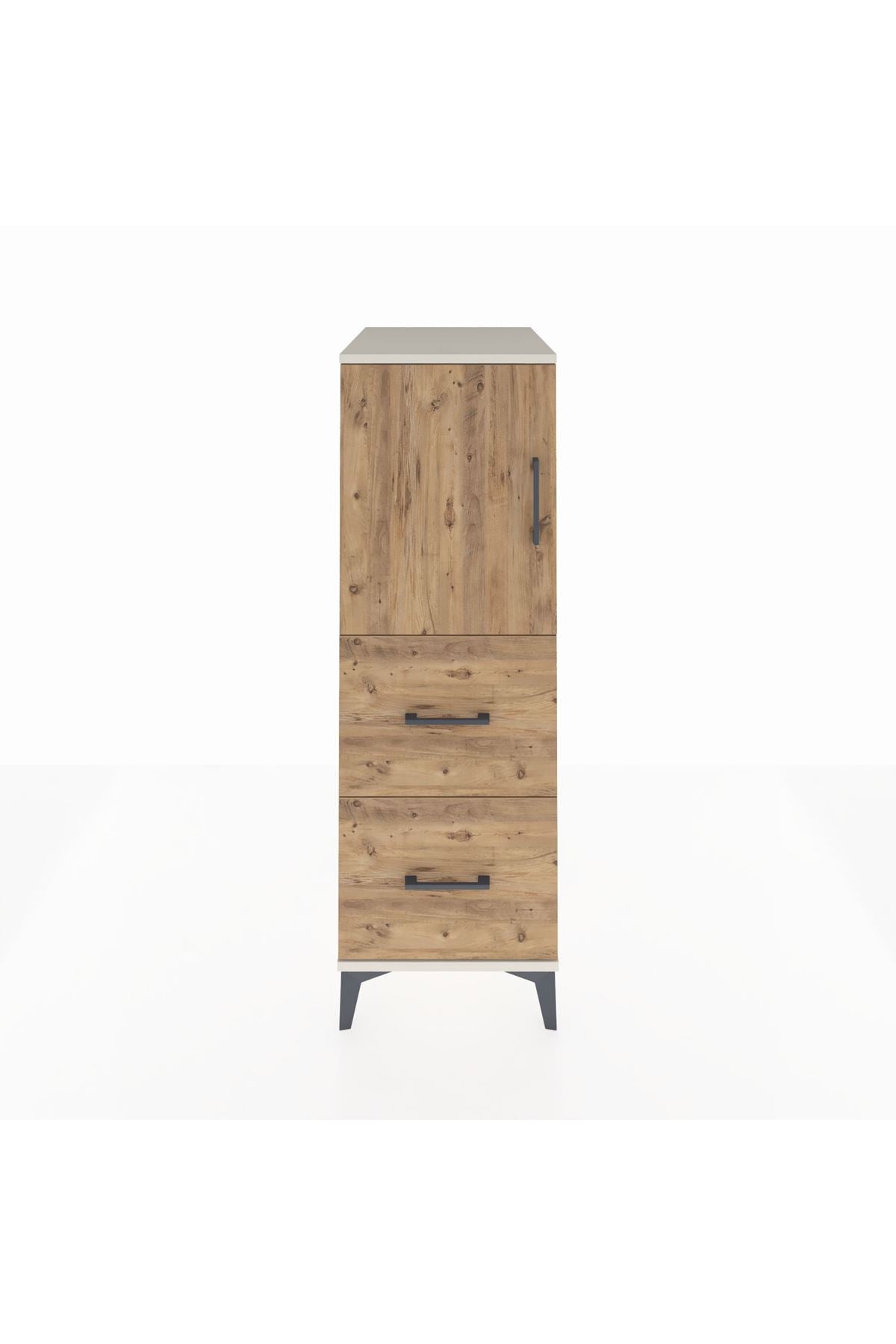 Kronos Dolap Tek Raflı 2 Çekmeceli Tek Kapaklı 44x59x134 Aytaşı-Çam