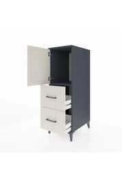 Kronos Dolap Tek Raflı 2 Çekmeceli Tek Kapaklı 44x59x134 Antrasit-Aytaşı