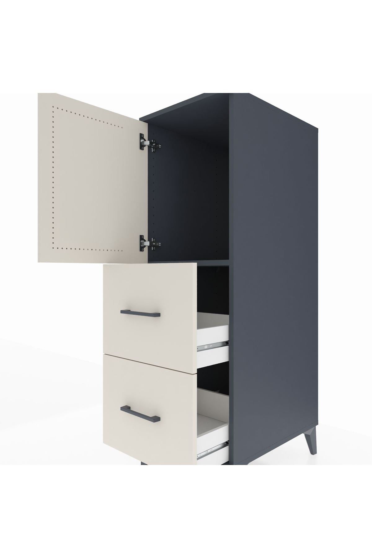 Kronos Dolap Tek Raflı 2 Çekmeceli Tek Kapaklı 44x59x134 - S82M030V4C