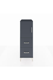 Kronos Dolap Tek Raflı 2 Çekmeceli Tek Kapaklı 44x59x134 Antrasit-Antrasit