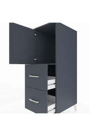 Kronos Dolap Tek Raflı 2 Çekmeceli Tek Kapaklı 44x59x134 Antrasit-Antrasit