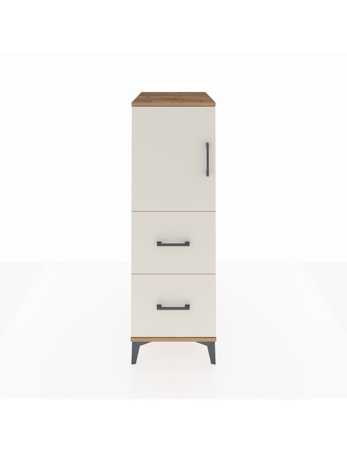 Kronos Dolap Tek Raflı 2 Çekmeceli Tek Kapaklı 44x59x134 Çam-Aytaşı