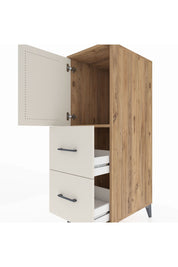 Kronos Dolap Tek Raflı 2 Çekmeceli Tek Kapaklı 44x59x134 Çam-Aytaşı