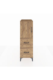 Kronos Dolap Tek Raflı 2 Çekmeceli Tek Kapaklı 44x59x134 Çam-Çam