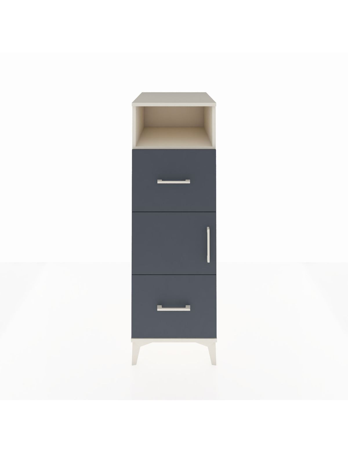 Kronos Dolap 2 Raflı 2 Çekmeceli Tek Kapaklı 44x59x134 Aytaşı-Antrasit