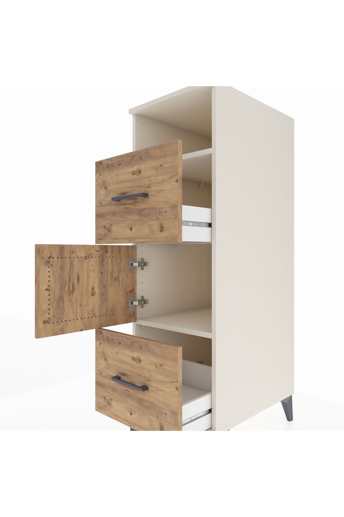 Kronos Dolap 2 Raflı 2 Çekmeceli Tek Kapaklı 44x59x134 Aytaşı-Çam