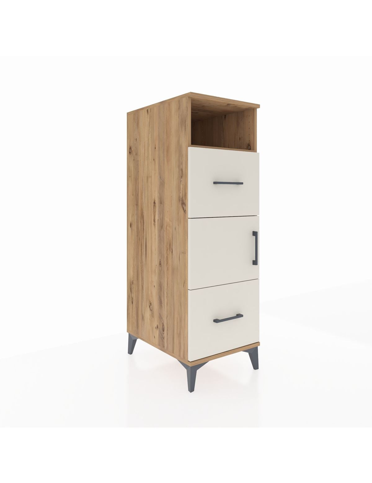 Kronos Dolap 2 Raflı 2 Çekmeceli Tek Kapaklı 44x59x134 Çam-Aytaşı