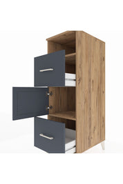 Kronos Dolap 2 Raflı 2 Çekmeceli Tek Kapaklı 44x59x134 Çam-Antrasit