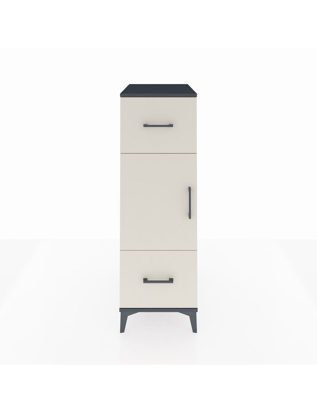 Kronos Dolap 2 Raflı 2 Çekmeceli Tek Kapaklı 44x59x134 Antrasit-Aytaşı