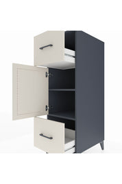 Kronos Dolap 2 Raflı 2 Çekmeceli Tek Kapaklı 44x59x134 Antrasit-Aytaşı