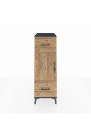 Kronos Dolap 2 Raflı 2 Çekmeceli Tek Kapaklı 44x59x134 Antrasit-Çam