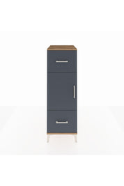 Kronos Dolap 2 Raflı 2 Çekmeceli Tek Kapaklı 44x59x134 Çam-Antrasit