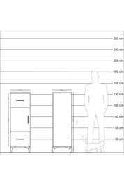 Kronos Dolap 2 Raflı 2 Çekmeceli Tek Kapaklı 44x59x134 Çam-Aytaşı
