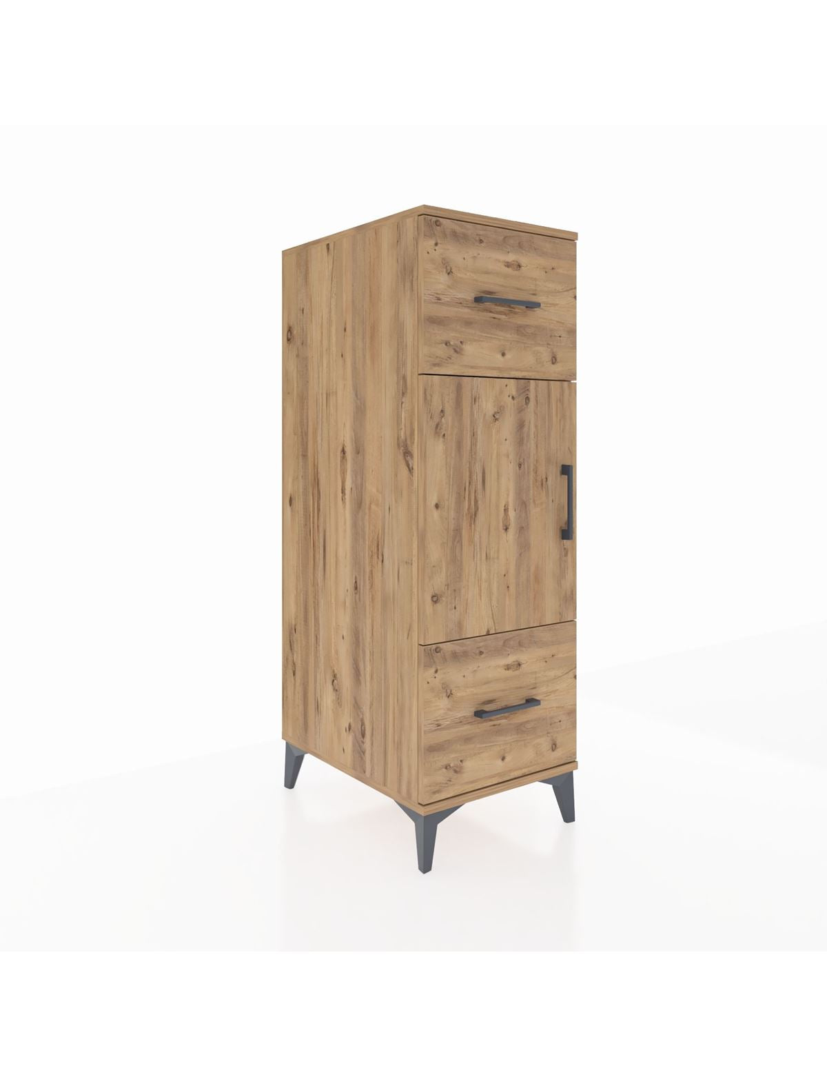 Kronos Dolap 2 Raflı 2 Çekmeceli Tek Kapaklı 44x59x134 Çam-Çam