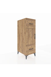 Kronos Dolap 2 Raflı 2 Çekmeceli Tek Kapaklı 44x59x134 Çam-Çam