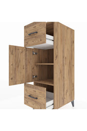 Kronos Dolap 2 Raflı 2 Çekmeceli Tek Kapaklı 44x59x134 Çam-Çam