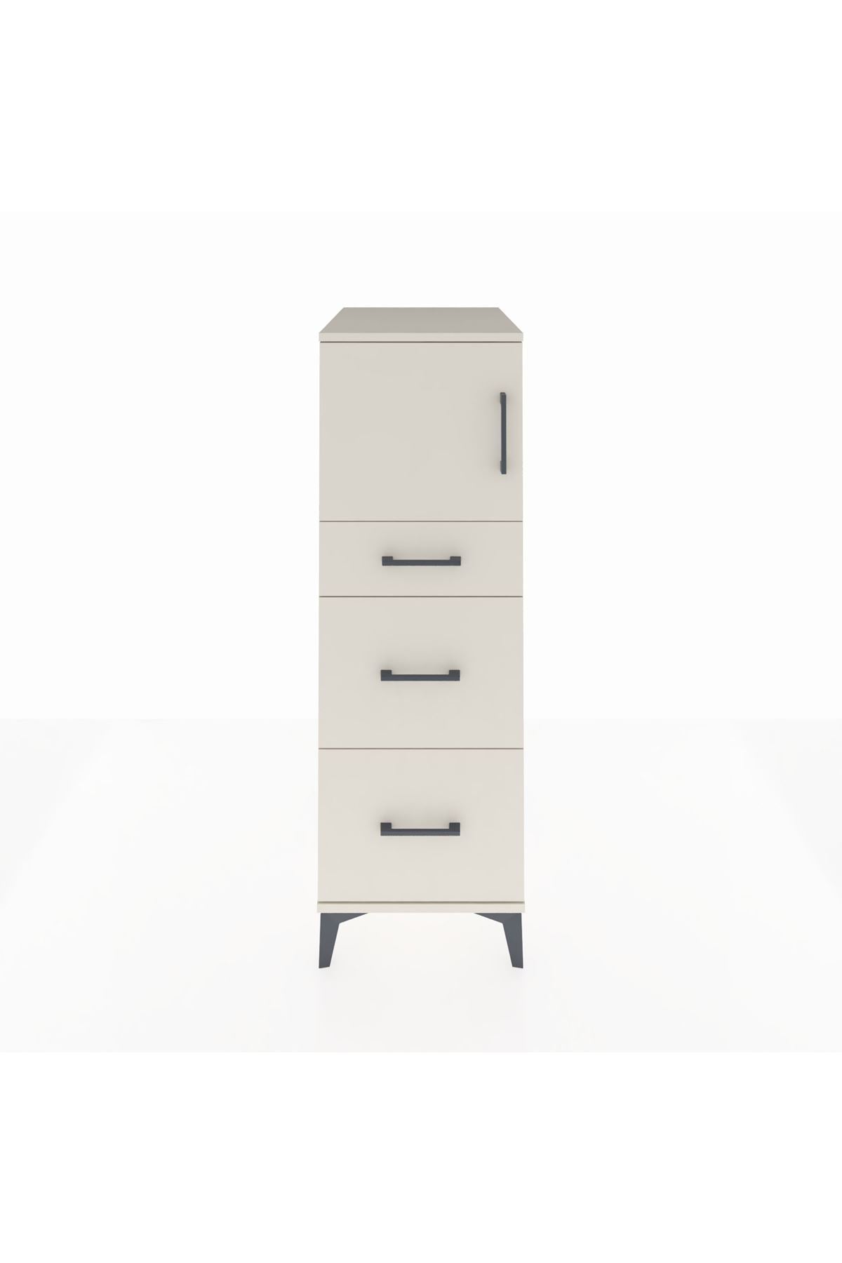 Kronos Dolap Tek Raflı 3 Çekmeceli Tek Kapaklı 44x59x134 Aytaşı-Aytaşı