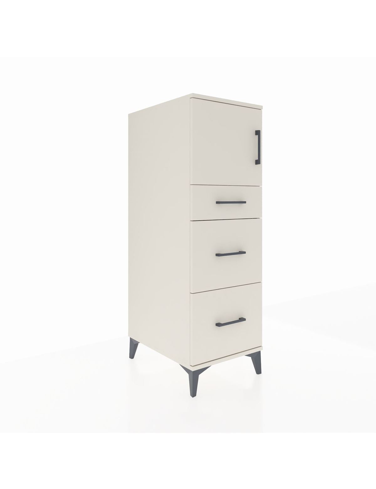 Kronos Dolap Tek Raflı 3 Çekmeceli Tek Kapaklı 44x59x134 Aytaşı-Aytaşı