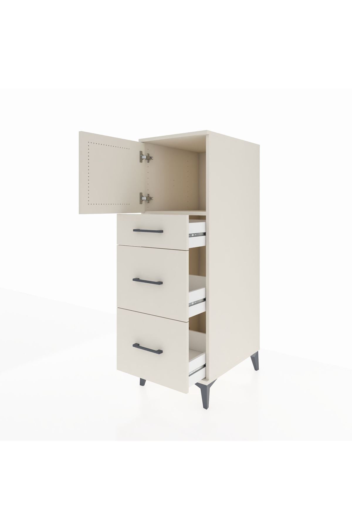 Kronos Dolap Tek Raflı 3 Çekmeceli Tek Kapaklı 44x59x134 Aytaşı-Aytaşı