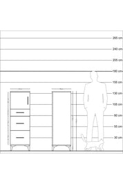 Kronos Dolap Tek Raflı 3 Çekmeceli Tek Kapaklı 44x59x134 Aytaşı-Aytaşı